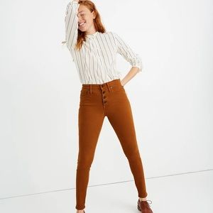 NWT: Madewell 9" Mid-Rise Skinny Jeans: Garment-Dyed Button-Front Edition